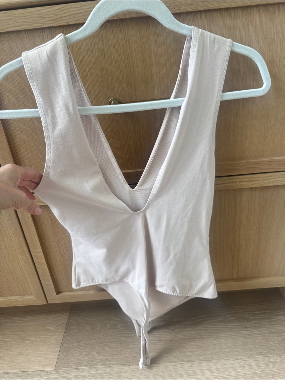 Free People Blush Pink Plunge V-Neck Bodysuit - Picture 6 of 7